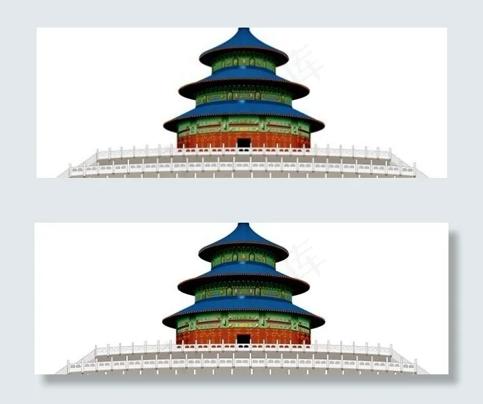 CDR格式的著名的北京天坛建筑矢量...cdr矢量模版下载