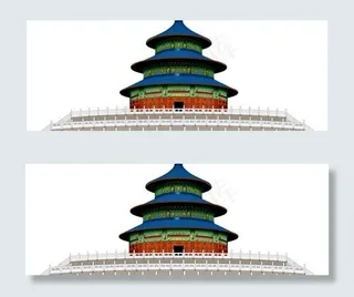 CDR格式的著名的北京天坛建筑矢量...