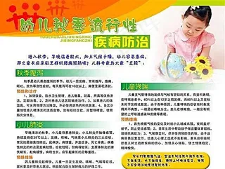 幼儿秋季流行性 医院医疗知识墙报 ...