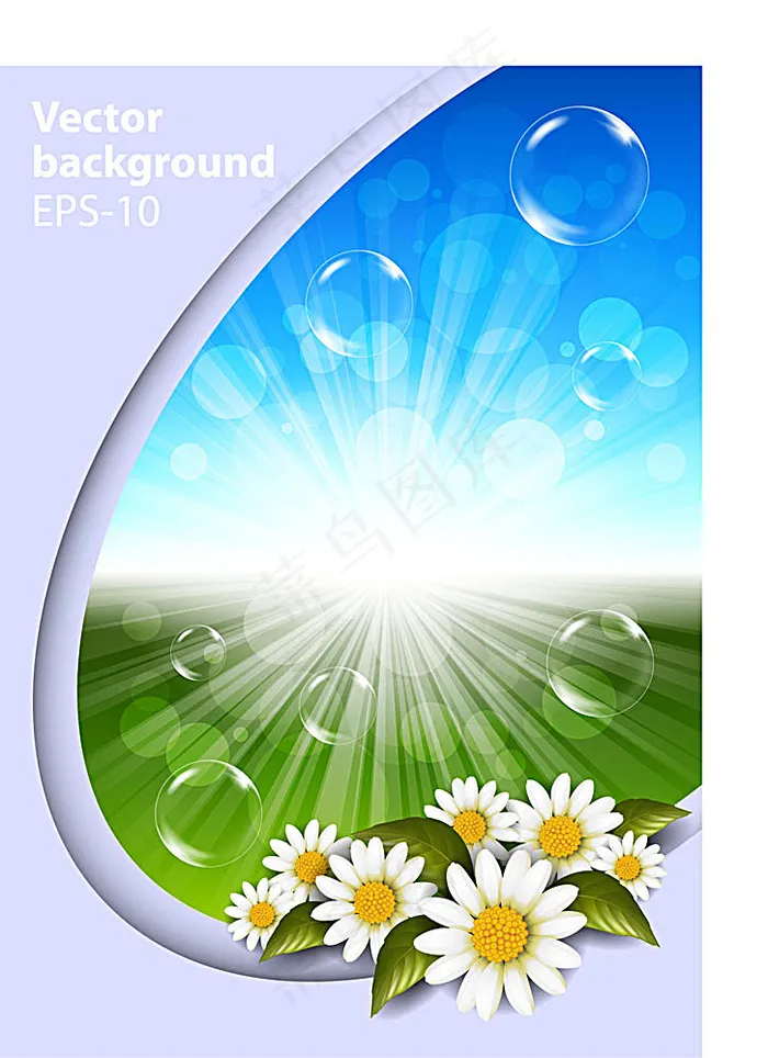 花朵与梦幻背景素材eps,ai矢量模版下载