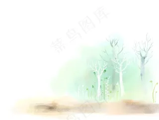 水彩树背景PSD素材