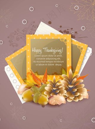 相框感恩节插画矢量
