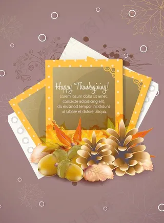 相框感恩节插画矢量