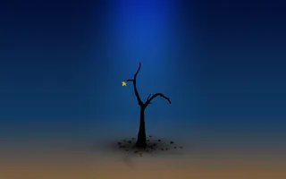 高清2D落叶枯树独恋那一叶背景图片