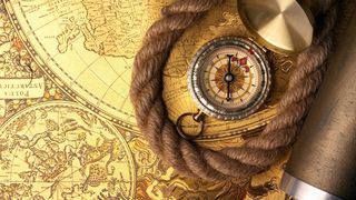 怀旧地图与绳子指南针