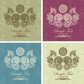 素雅花纹背景01——矢量素材