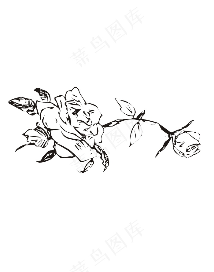 植物花卉剪影简笔画