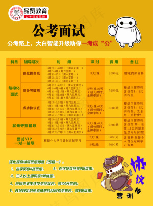 品贤教育公务员面试大白宣传单B面