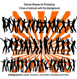跳舞人物剪影PS笔刷