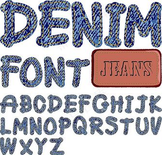 牛仔布料制作的字母