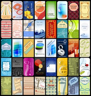 精致竖版商务卡片模板矢量素材