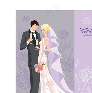 婚礼贺卡模板矢量素材