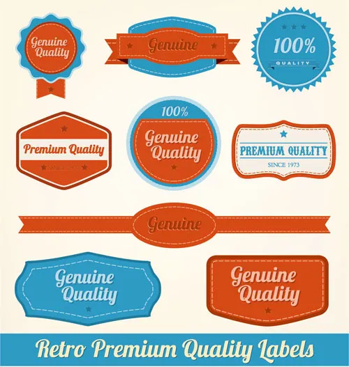 复古风格彩色标签矢量素材eps,ai矢量模版下载