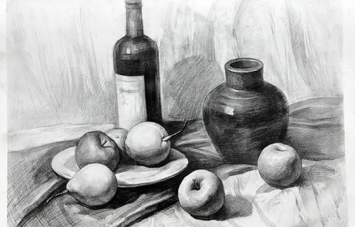 静物素描图片 静物素描图片