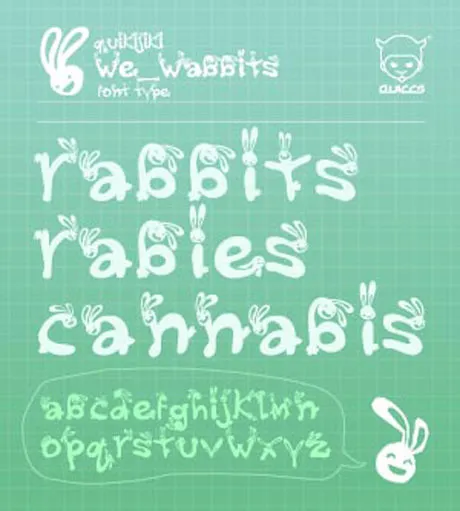创意兔子英文字体图片