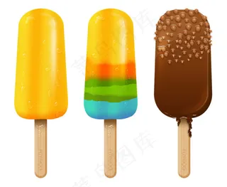 三种样式的冰激凌PSD