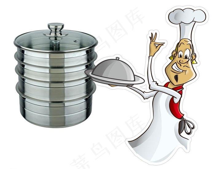 多层蒸锅 卡通厨师图片