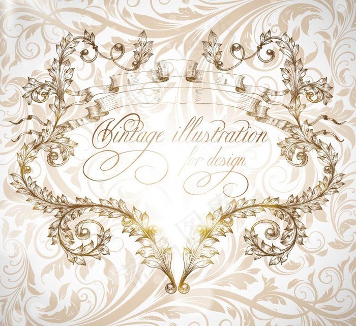 欧式花纹底纹背景图片