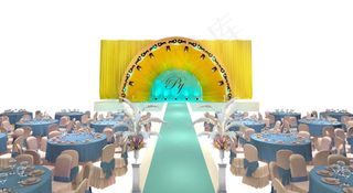 黄蓝婚礼舞台