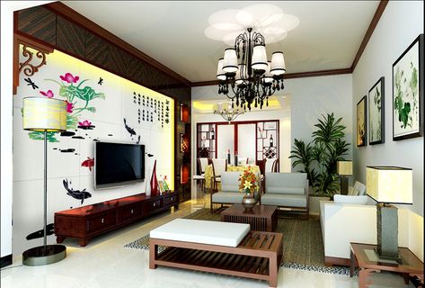 上善若水背景墙素材 客厅图片