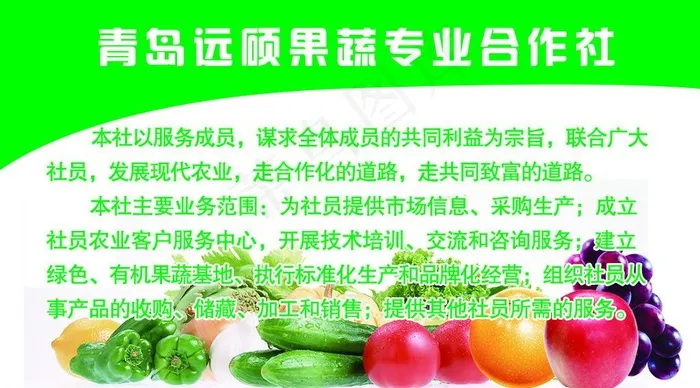 果蔬专业合作社名片图片psd模版下载