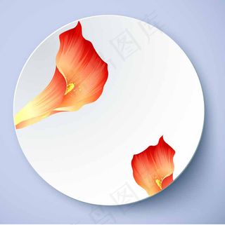 花朵图案盘子花纹