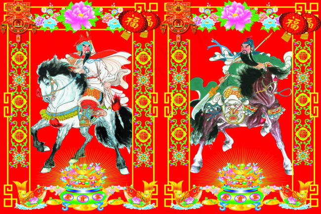 新春佳节吉祥门画psd模版下载