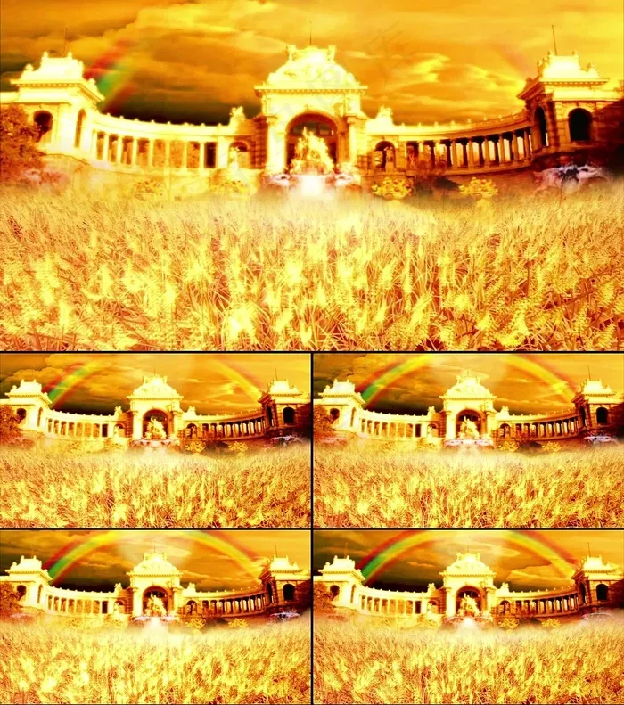 金色宫殿麦浪视频素材