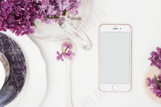 简约小清新文艺风插花静物摆拍背景