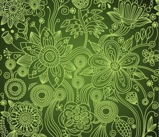 绿花的无缝背景矢量插画