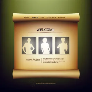 两款画轴纸卷矢量图