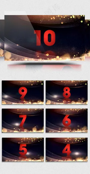 红色旋转金色粒子大倒计时AE视频模... 红色旋转金色粒子大倒计时AE视频模...