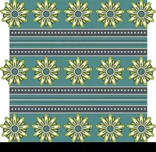 蓝绿色花布印花图案