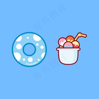 甜甜圈和冰淇淋插画