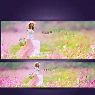 唯美女装春季新品宣传海报图片
