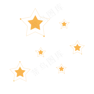 星星漂浮装饰线框闪亮,免抠元素