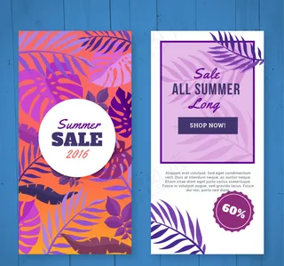 可爱的夏季棕榈叶优惠传单