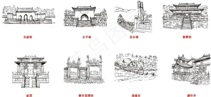 手绘景点