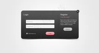 会员登录界面PSD分层素材