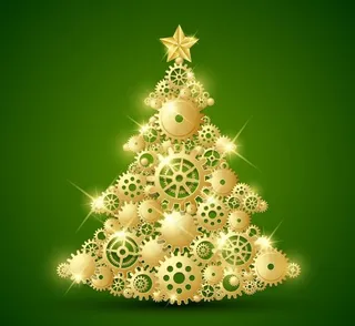 创意齿轮圣诞树图片