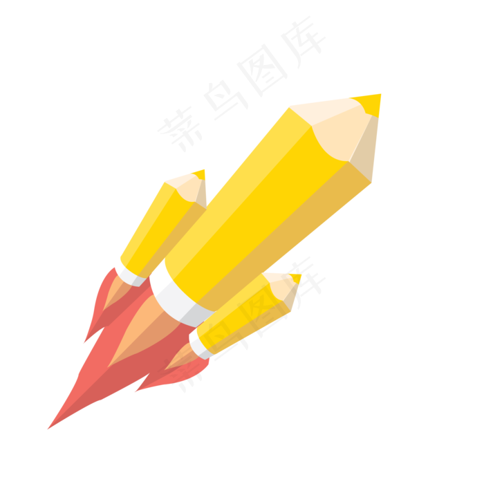 开学季飞的铅笔手绘矢量图