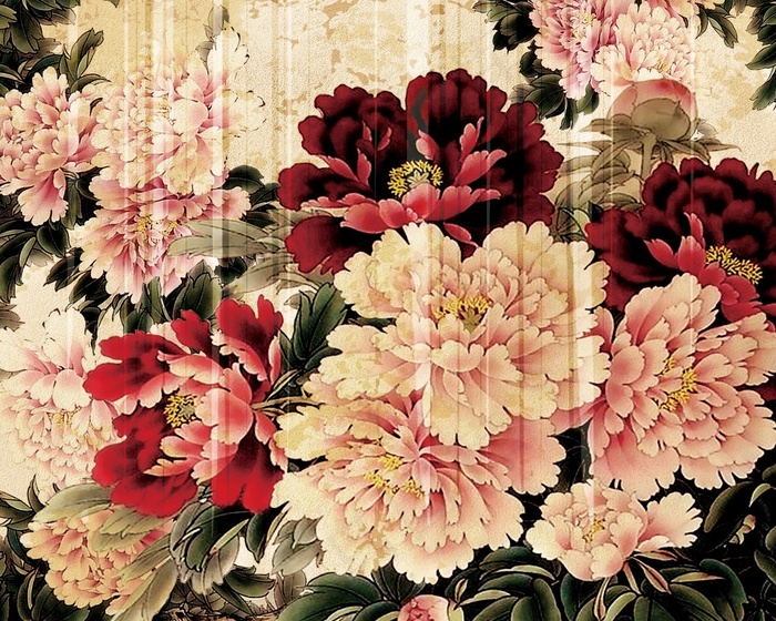 旧纸牡丹花(1969X1575(DPI:10))psd模版下载