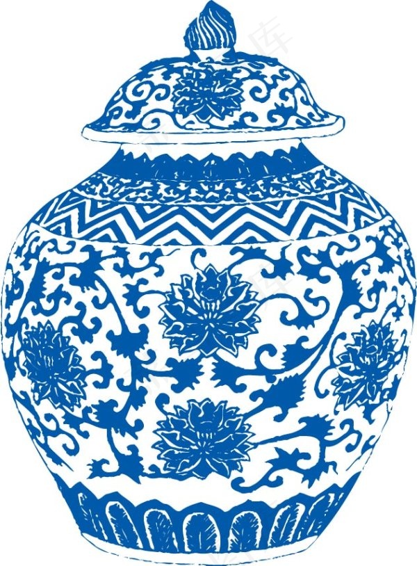 经典游龙戏凤花纹矢量图 AI