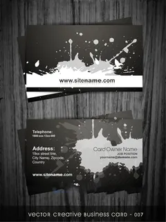 黑色复古名片设计矢量素材