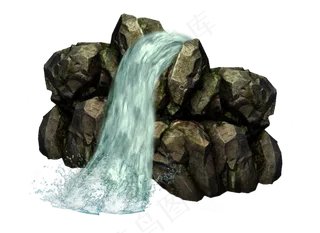 61款溪流流水瀑布海报背景PNG免...