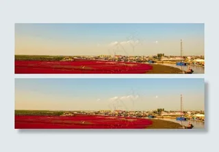 船泊红海滩图片