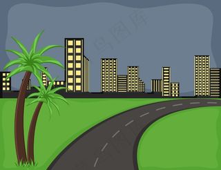 路卡通背景矢量