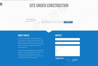 带邮件订阅框蓝色模板图片