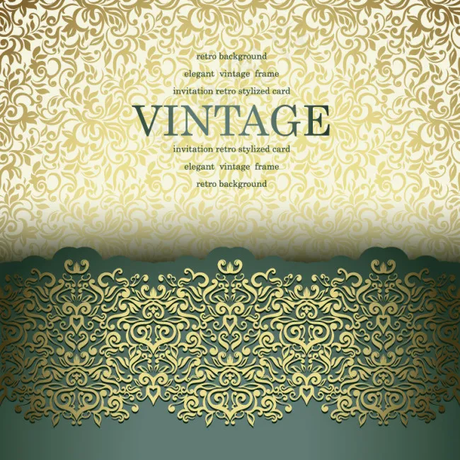 金色花纹背景eps,ai矢量模版下载