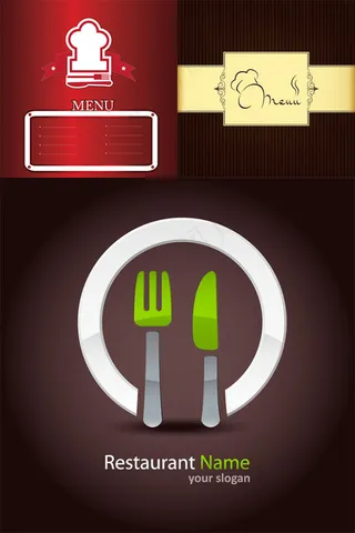 简洁西餐菜单矢量素材